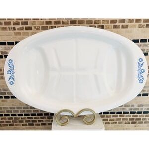 Corning Ware Vintage Platter #P-19 Cornflower Blue Meat Platter Roasting‎